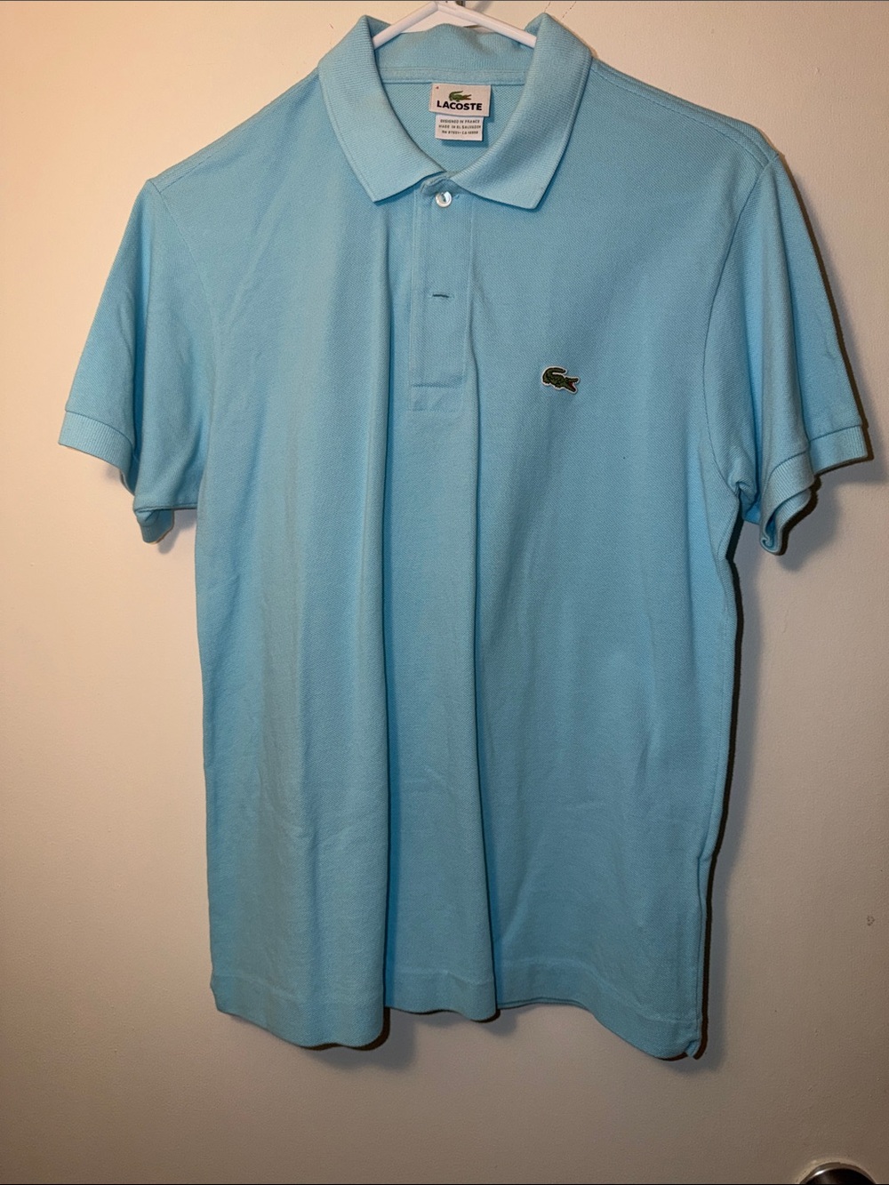Lacoste Sky Blue Short-Sleeve Pique Polo with Crocodile Logo